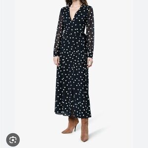 Ganni polka dot wrap dress